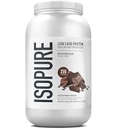 Isopure Low Carb 100% Pure Whey Isolate Protein Powder, Lactose Free, Gluten Free, With Vitamins,...