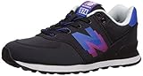 New Balance Kids' 574 V1 90's Windbreaker Lace-Up Sneaker, Black/Vivid Cobalt, 12.5 M US Little Kid