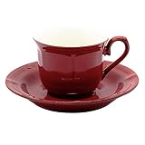 Koyo ラフィネ コーヒーカップ&ソーサー 170ml ヴィンテージレッド 日本製 15944052&15944055