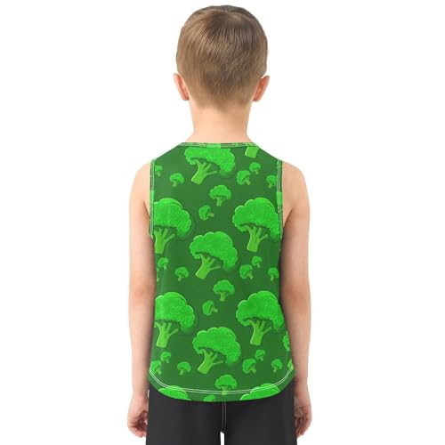 J JOYSAY Broccoli Vegetable DarkGreen Boys Tank Top Sleeveless Muscle Shirts Quick Dry Kids T-Shirts 3-15T3