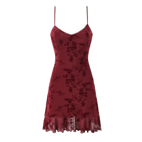Image of Womens Boho Floral Mini Dress Summer Cottagecore Striped Flowy Smocked Spaghetti Strap Coquette Vacation Sundresses