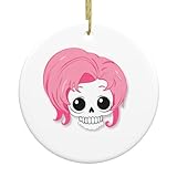 Matériaux de haute qualité : ce pendentif circulaire WINHGA rose imprimé crâne mignon est fabriqué en céramique de haute qualité, qui est léger, bien formé, pas facilement endommagé, résistant à l'usure et fiable, avec des couleurs d'impression claires, ne se décolore pas facilement, et a une longue durée de vie