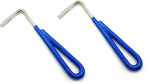 QiK Sports Metal Vinyl Coated Handle Hoof Pick (Blue 2 Pack)