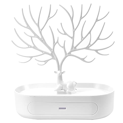 Hyacinthy Porte Bijoux, Rangement Bijoux, d'arbre de Bois de Cerf Boite a Bijoux, Porte Collier, Rangement Boucle d'oreille, Presentoir Bijoux, Porte Bijoux Mural, Presentoir Bijoux, Boite Bijoux