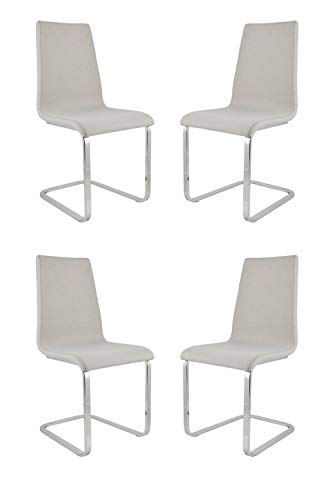 t m c s Tommychairs - 4er Set Freischwinger-Stühle London mit hochfestem rechteckigem Gestell aus Stahl Sitzfläche aus mehrschichtigem...