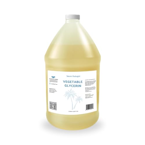 Nature Packaged Vegetable Glycerin Oil - 100% Pure Plant Based Glycerol for DIY Skincare, Hair Care, Soap Making & Cosmetics - Vegan Moisturizing Humectant for Lotions & Creams - USP Grade 1 Gallon