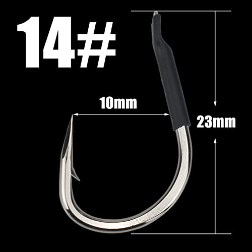 HNHYNSY Angelhaken 20 Teile/Beutel Angelhaken Super Harte und scharfe Offsethaken abgeflacht Korrosionskorrosion… – Bild 3