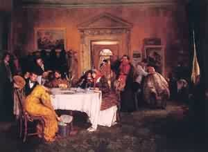 Peinture à l'huile London to York tableau Walter Dendy Sadler décoration murale