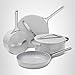 Caraway Non-stick Ceramic Cookware Set (12 Piece) Pots, Pans, Lids and Kitchen Storage - PFAS & PFOA Free - Oven Safe Pan Set & Compatible with All Stovetops - Gray