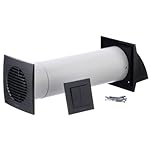 LIRAST 100mm Single Room Heat Recovery Ventilation System - 4 inch Decentralised MVHR Unit - Wall Heat Recovery Fan with Ceramic Air Heat Exchanger - Anthracite Heat Extractor Fan with Switch