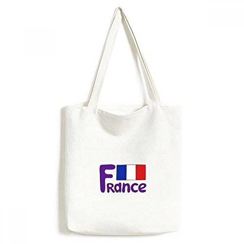Sac drapeau France tissu bleu sac fourre-tout réutilisable artisanat 33x40