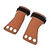 SPYMINNPOO Imitation Leather Gymnastics Gloves Breathable Three Fingers Hand Protection Gloves for Outdoor Sports (Brown)