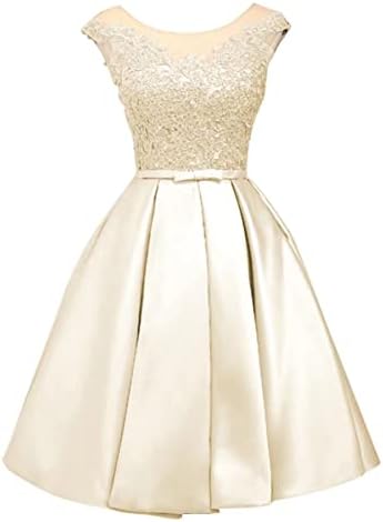 Short Homecoming Dresses Lace Floral Lace Up Prom Party Dresses for Wedding Champagne Size 2