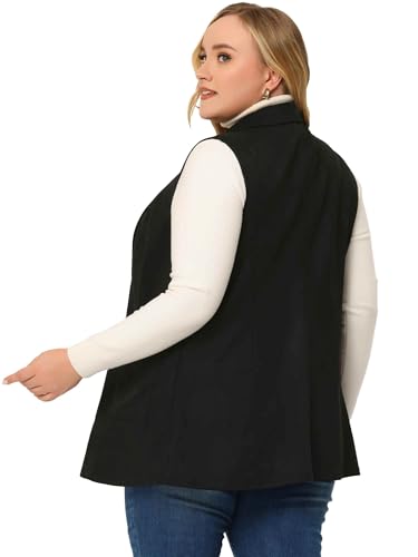 Agnes Orinda Plus Size Utility Vest for Women Lapel Sleeveless Lightweight Casual Suede Vests Jacket4