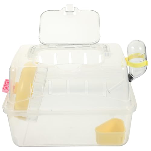 JOINPAYA Transparent Hamster Cage Portable Pet Carrier for Travel Sightseeing Durable Breathable Design for Hamsters Guinea Pigs and Animals Lightweight Compact