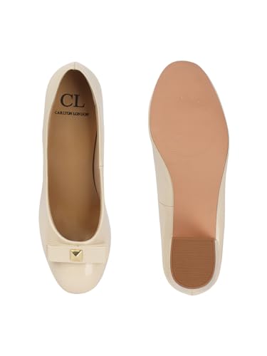 Image of Carlton London Womens Stylish Comfortable Block Heel Round Toe Slip-On Fashion Pump Shoes for Daily, Office and Casual use