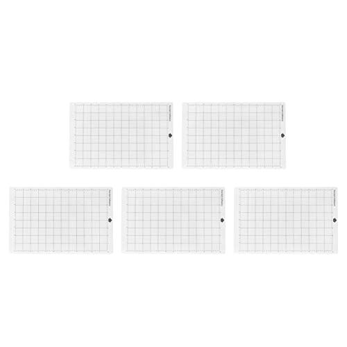Aramox Tapis de Découpe à Poignée Standard, Remplacement de Tapis Adhésif en PVC, 5 Paquets de Grille Antidérapante de 12 X 8 Pouces pour Papier cartonné pour Explore 2 Maker et Cameo