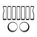 Rejillas Frontales De Radiador Rejilla Malla Coche Cubierta Nserción Parrilla Embellecedor Exterior para Jeep para Wrangler para JL para JLU para Gladiator para JT 2018-2021 (Color : 9pcs Set Black)