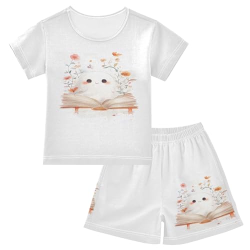 Floral Book Pajama Set Short Sleeve Summer Pajamas Shorts Sets PJ Clothes Set Soft 5Y