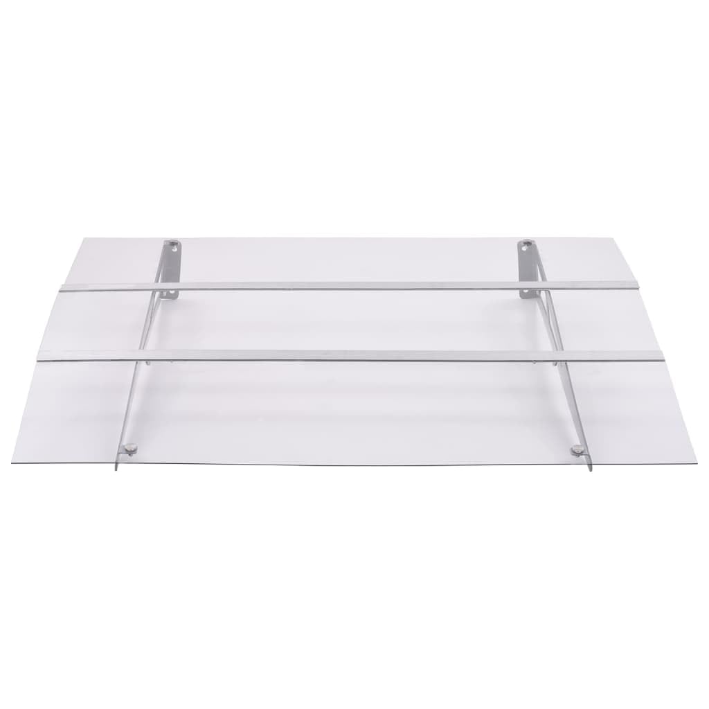vidaXL Marquesina para Puerta PC Plata y Transparente 150x90 cm Pet