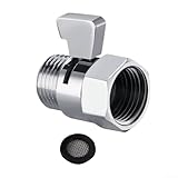 Besttoolifes Duschkopf-Absperrventil aus massivem Messing mit Durchflusskontrolle und Hebelgriff für Badezimmer, kompatibel mit G1/2-Zoll-Gewinden in Chrom oder Schwarz (Chrom)