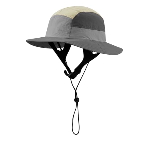 Image of CLAPE Surf Bucket Hat with Strap Waterproof Sun UPF 50+ Bucket Hat Packable Brimmed Boonie for Women Men