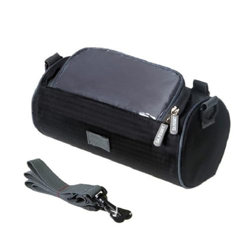 Kytpyi Lenkertasche Fahrrad, Fahradtasche, Wasserdicht Fahrradtasche Lenker mit mit TPU Sensitivem Touchscreen für Handy, Fahrrad Lenkertasche mit 1 Schultergurt für MTB Elektrofahrrad (Schwarz)