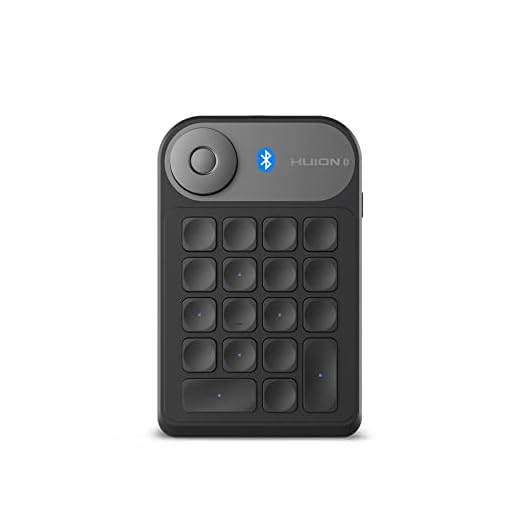 HUION Bluetooth 5.0 Keydial Mini K20, KD100 2.0 Kabellose Tastatur mit Dial Controller + 18 Benutzerdefinierten Tastaturen für Stift-Display, Tragbare Tastatur für Zeichentablett, PC, Laptop, Mac