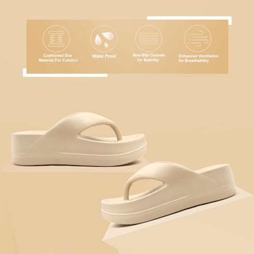 Image of DOCTOR HEALTH SUPER SOFT Women's Thick Sole EVA Flip Flops | Soft Cushioned Cloud Comfort Slippers | Lightweight Anti-Slip Open Toe Casual Sandals for Indoor Outdoor Everyday Wear