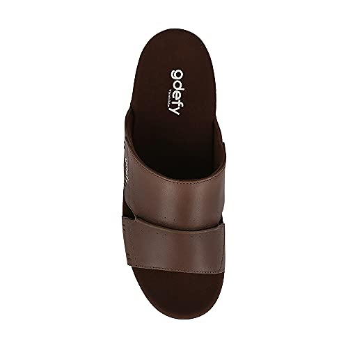 Gravity Defyer Men's GDEFY Eltal Leather Sandal - VersoShock Proven Performance Orthotic Slides2