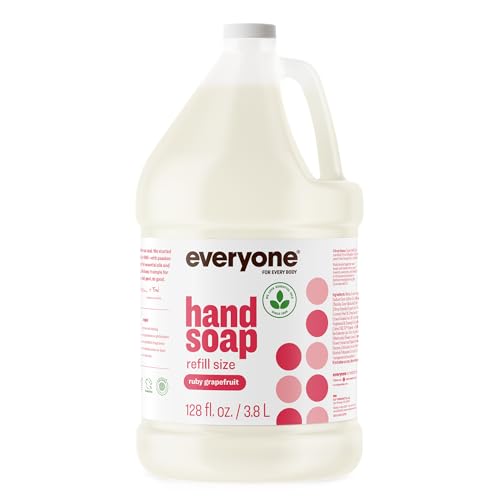 Image of Everyone Liquid Hand Soap Refill, 1 Gallon, Ruby Grapefruit, made with Essential Oils for Kitchen and Bathroom