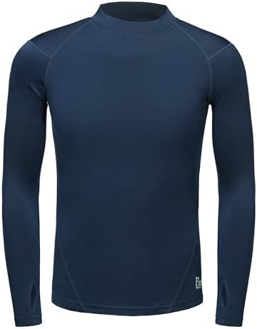 Blueleaf Boys' Thermal Compression Shirt - Fleece Lined Mock Neck Base Layer For Sports & Cold Weather - View #14