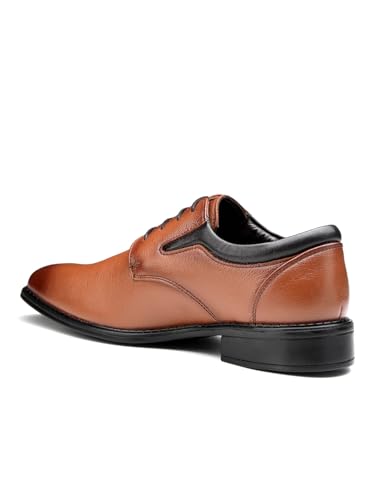Image of Lee Cooper LC1473E2R Men's Leather Derby Formal Shoes | Lightweight, Comfortable & Stylish Lace-Ups for Office, Business