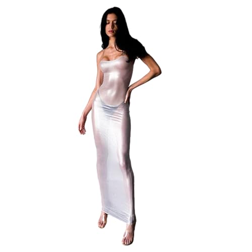 Robe longue moulante BaronHong à bretelles pour femme
