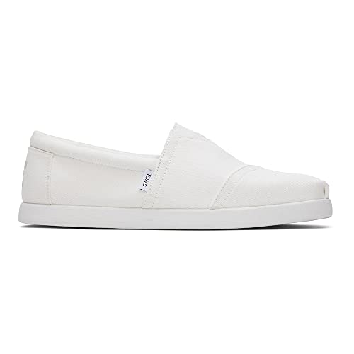 Zapatos Caballero, Shoes TOMS Alpargata - Mocasines de Lona de algodón Reciclado para Hombre, Blanco, 25