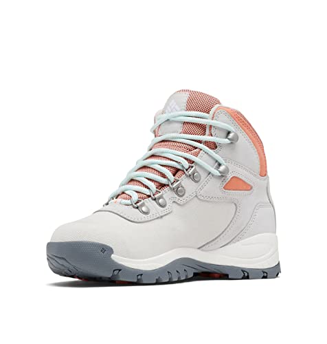 Columbia Newton Ridge Sapato feminino impermeável para caminhada, Nimbus cinza/coral brilhante, 5.5,