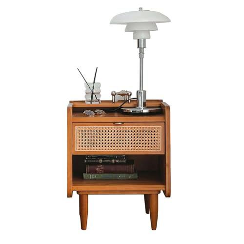SXSCARKX Rattanbett, Holz Mit Schubladen Und Regal, Trennbarem...