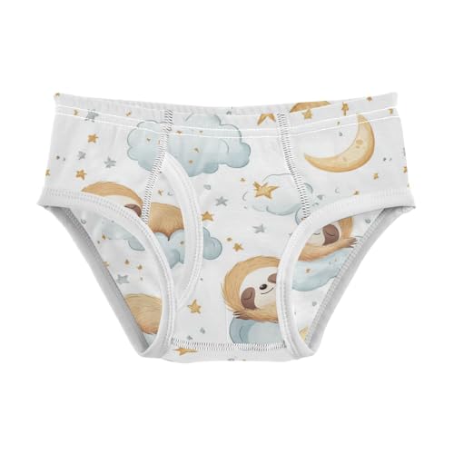 Wusikd Cute Sloth Boys' Underwear Cotton Clouds Moon Stars Boys Briefs Soft Toddler Underwear 2T