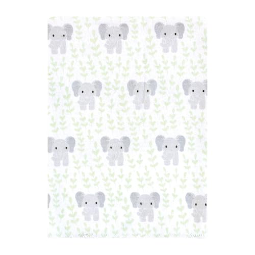 Image of Hudson Baby Unisex Baby Cotton Flannel Burp Cloths 12-Pack Bundle, Leafy Elephant, One Size