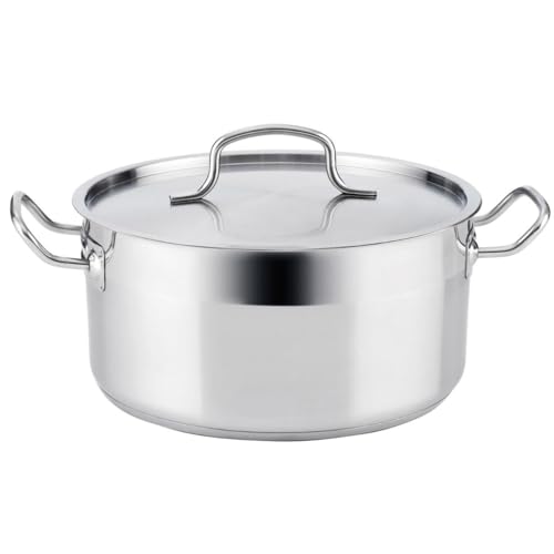 Quid Azzero Cacerola Acero Inoxidable 32x15,5cm - 11,8l Acero INOX Apto Vitrocerámica Apto Inducción 100% Higiénico