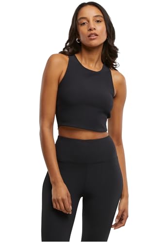 Urban Classics Top Corto Mujer Mujer Top Negro XS 75% Poliamida, 25% Elastano Activewear Estrechos