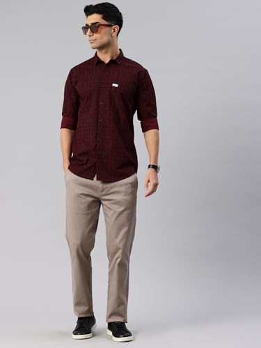 Image of Majestic Man Cotton Checkered Slim Fit Casual Shirt For Men