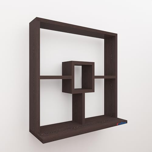 Image of Anikaa Shelly LED Light Wall Mounted Hanging Puja Temple Shelf Stylish Wood God Stand for Pooja Room Mandir Stand for Temple (Wenge) D.I.Y