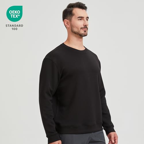 netdraw Men's Heavyweight Bamboo Viscose Scuba Sweatshirt Relaxed Fit Soft Smooth Knit Crewneck Spacer Pullovers2