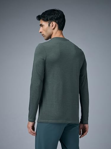 Image of TECHNOSPORT Men's Slim Fit Full Sleeve Round Neck T-Shirt, Double Cool Quick Dry Moisture Wicking Stretchable Sports Gym and Casual Wear