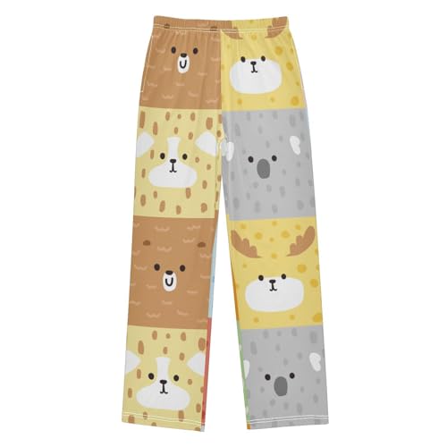 Boys' Pants Cute Cat Rabbit Frog Animal Face Long Bottoms Jogger Pants Elastic Waist Trousers with Pockets S-XL