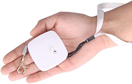 Retractable Dog Leash for Small Dogs Cats up to 11lbs with 6.5ft Anti-Pull Strong Nylon Tape, Hands Free, Mini and Portable Walking Leash with Wrist Strap, One-Hand Brake, White Square