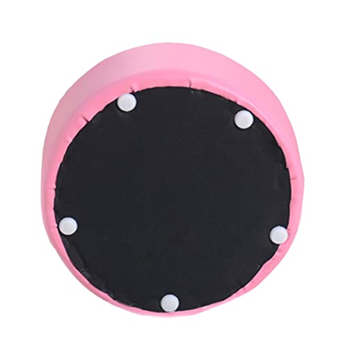 Ciieeo 1pc Children's Round Stool Portable Stools Pu Leather Sitting Stool Pu Stool Footstool Children Small Stool Household Filling: Medium Density Foam Sponge Pink Small Round Stool