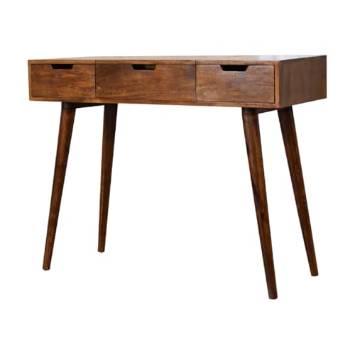 Image of Artisan Furniture Chestnut Dressing Table with Foldable Mirror