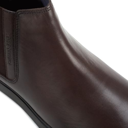 Image of Thomas Crick Men's Genuine Leather Chelsea Boots - Slip-On Dress with Elastic Gusset Ortho Footbed & Lightweight Anti-Slip Sole for Casual or Formal Wear